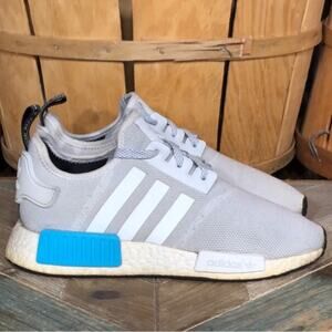 Adidas NMD R1 Gray Blue White S80207 Running Shoes Sneakers Youth Boys Size 5